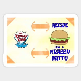 Recipe for a Krabby Patty Journal Sticker